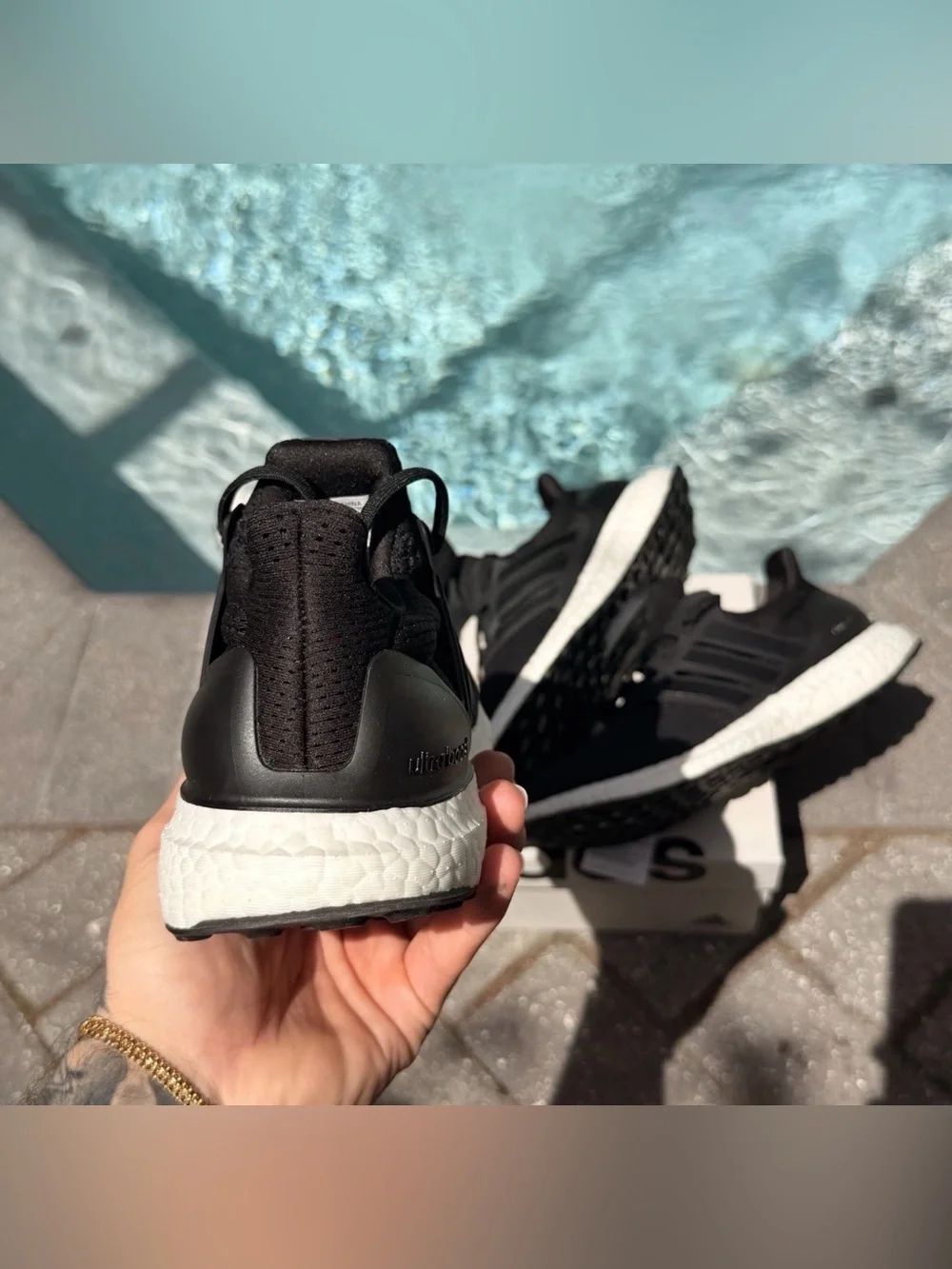 ADIDAS ULTRABOOST 1.0 CORE BLACK WHITE RUNNING SHOES HQ4201 MENS 7 WOMENS 8.5